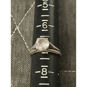 BRADFORD GOLD EXCHANGE BGE 925 Sterling Silver CZ ENGAGEMENT  Ring Size 7 #418